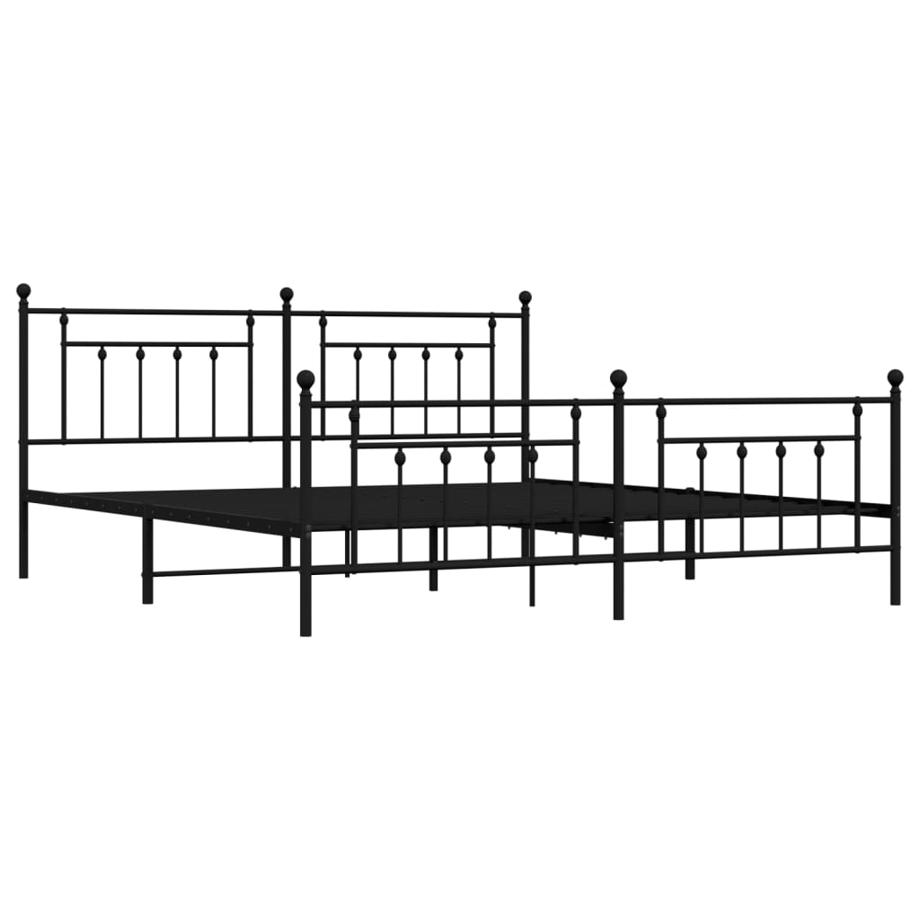 Black metal twin bed frame with mattress featuring ornate detailing