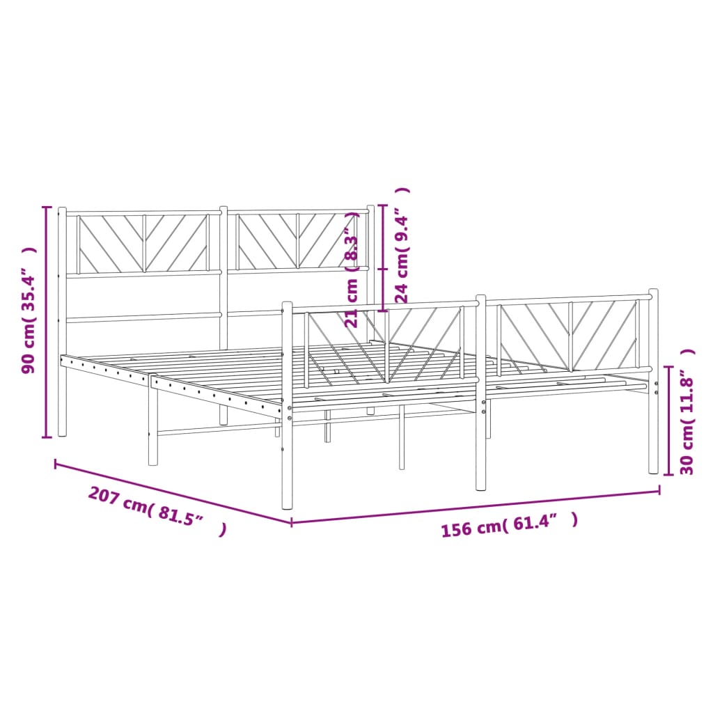 Black metal bed frame with a geometric headboard design