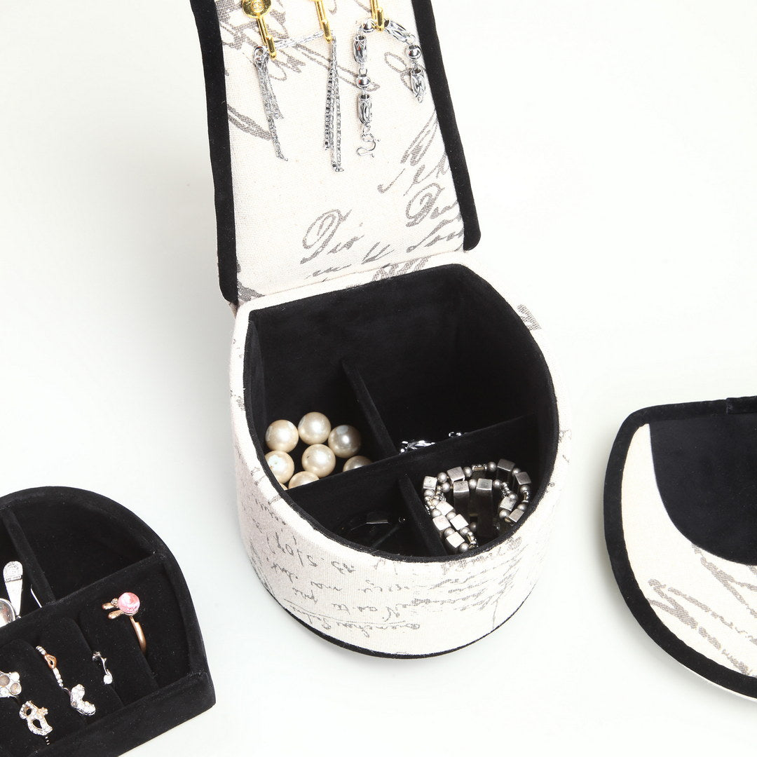 Display Jewelry Box with Hooks and Shoe Design - Multicolor