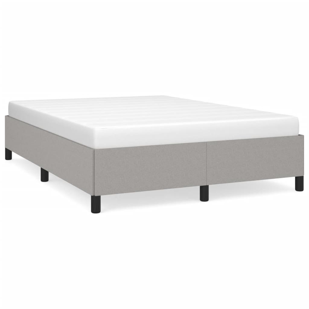 Wooden slat bed frame with measurements shown in cm and inches