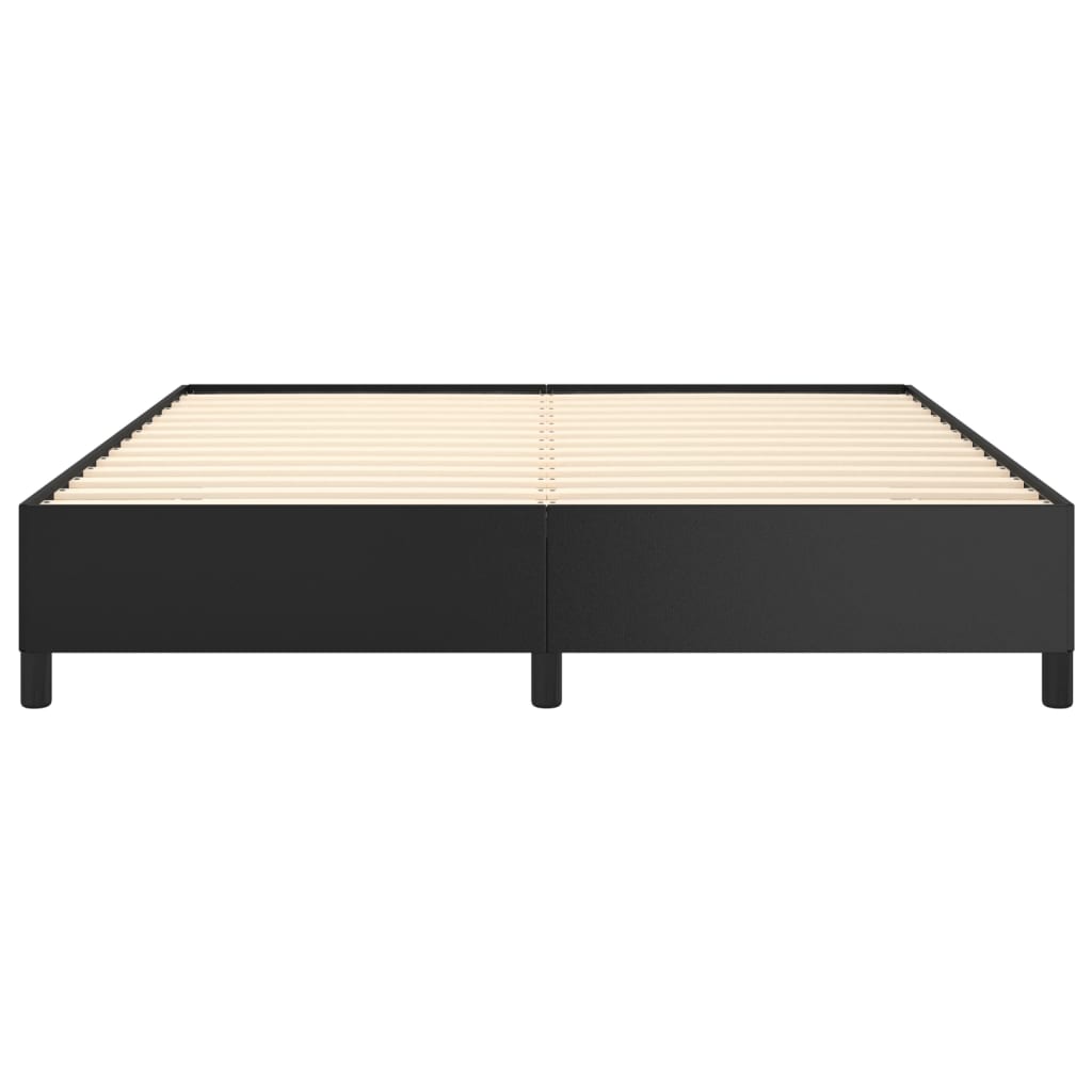 Modern black bed frame with white mattress