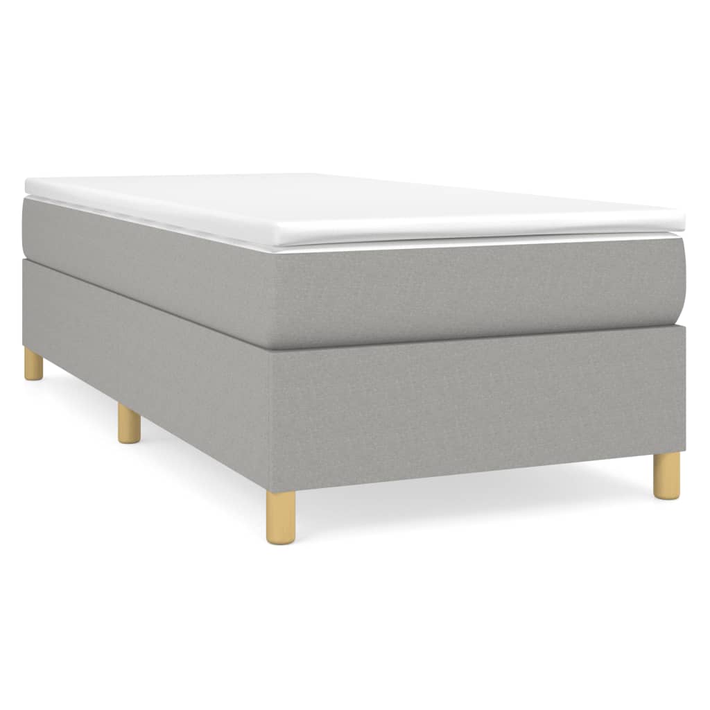 Wireframe drawing of a white wooden bed frame with dimensions labeled