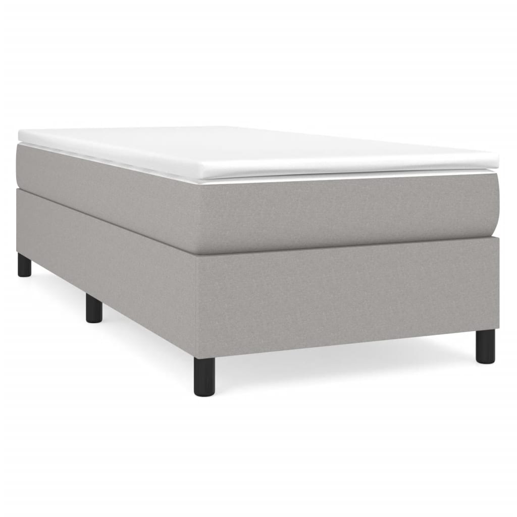 Outline drawing of a single bed frame with slat support dimensions indicated