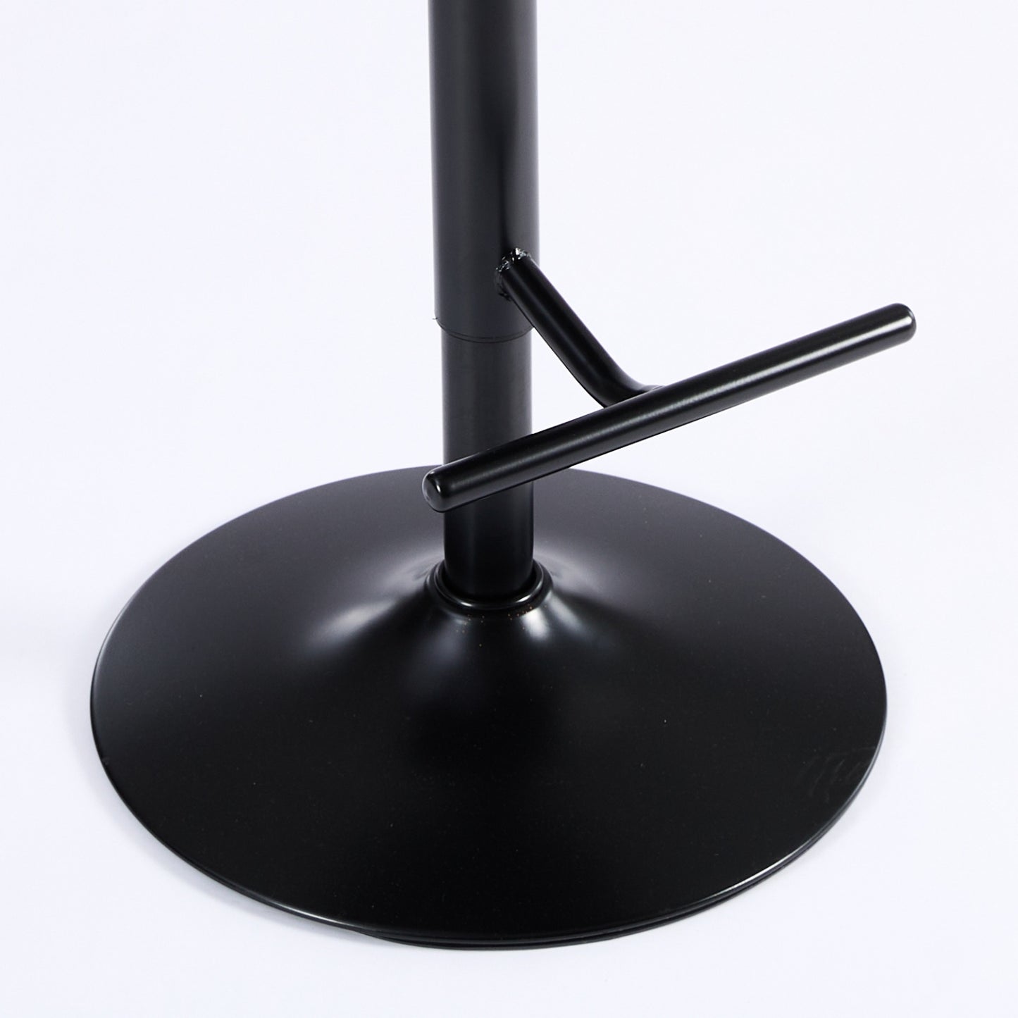 Black metal bar stool base with round support