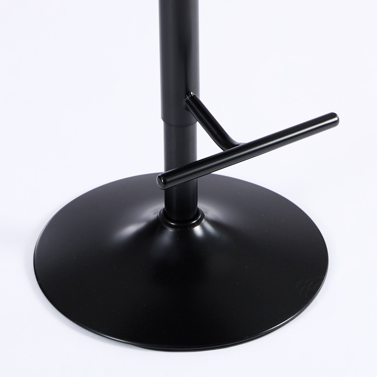 Black metal bar stool base with round support