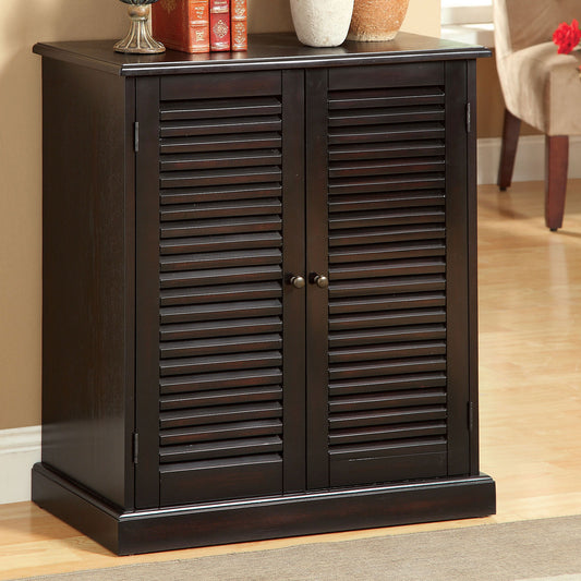 TREATLIFE HOME Shoe Cabinet with Louver Design Doors, Adjustable Shelving, Modern Transitional Style, Espresso Finish