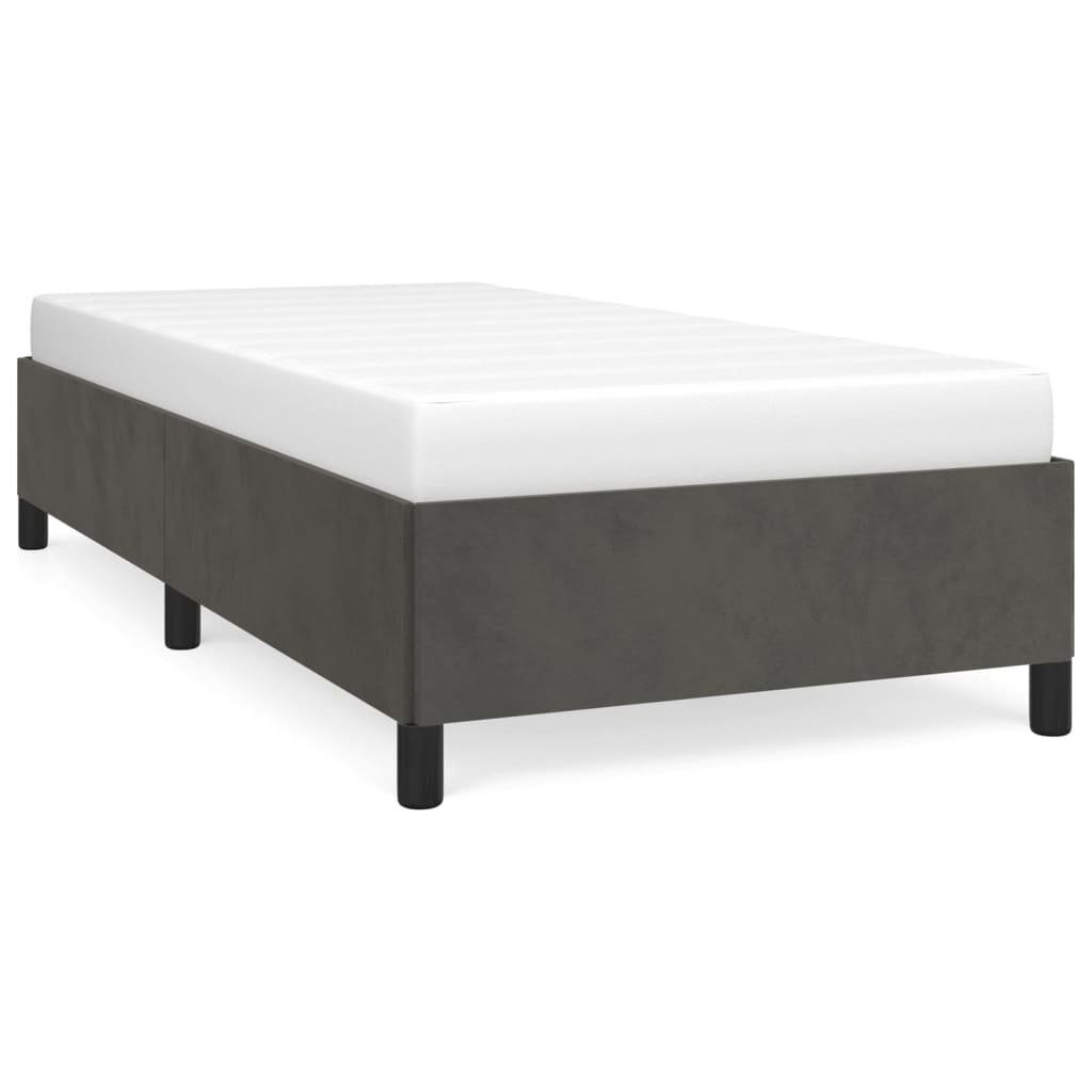 Line drawing of a single bed frame with dimensions labeled