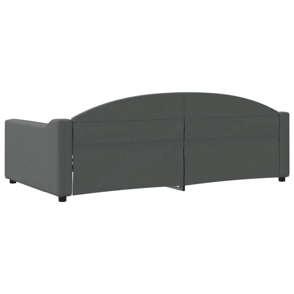 Dark gray fabric upholstered daybed with tufted backrest
