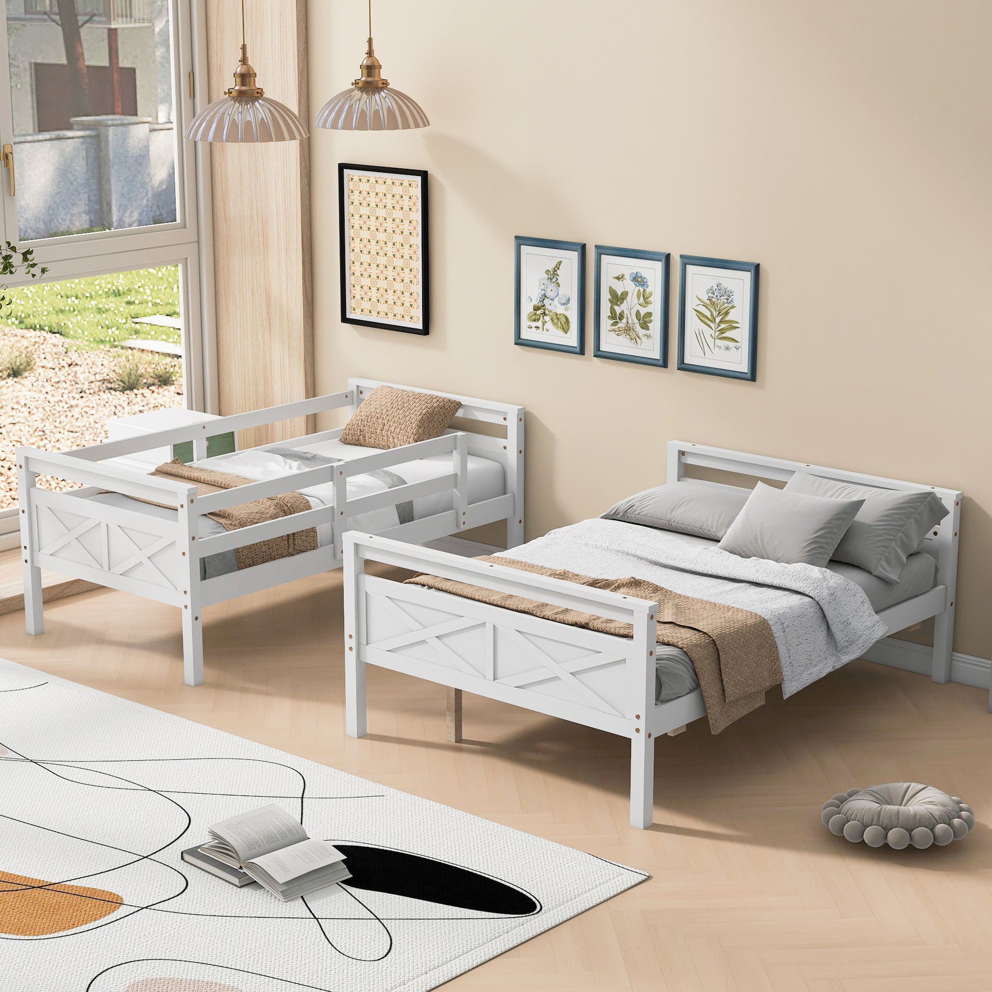 White twin bed frame with Xdesign headboard and footboard