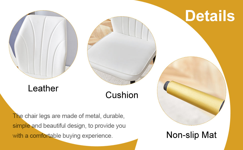 Closeup of white pleated leather chair back