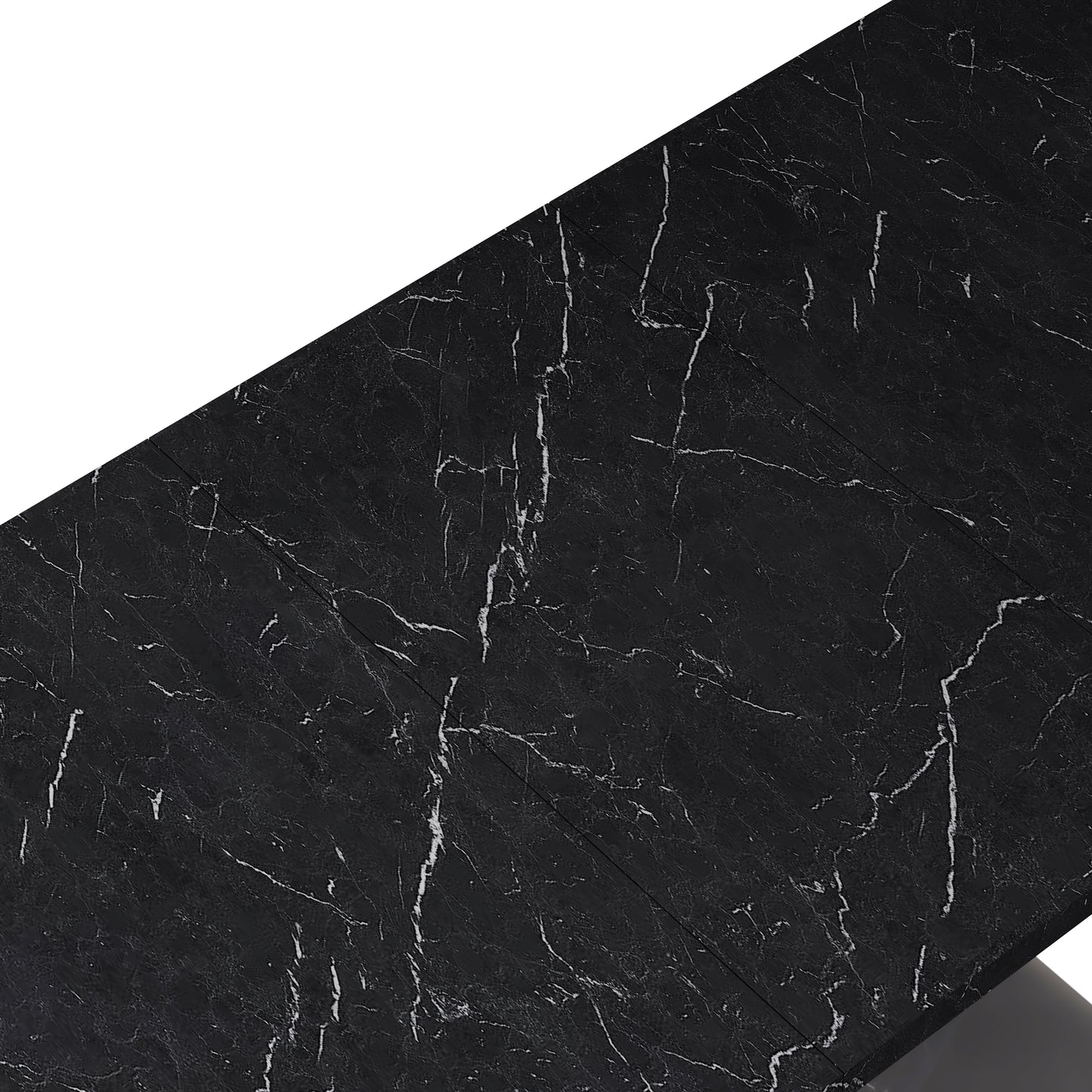 Black marble effect countertop with white veins