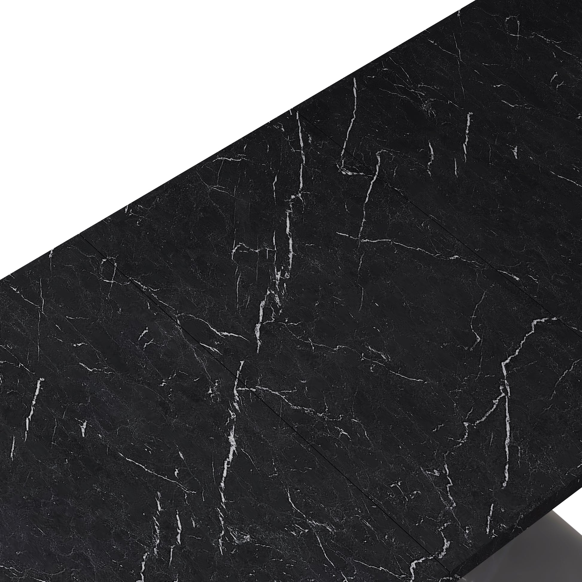 Black marble effect countertop with white veins