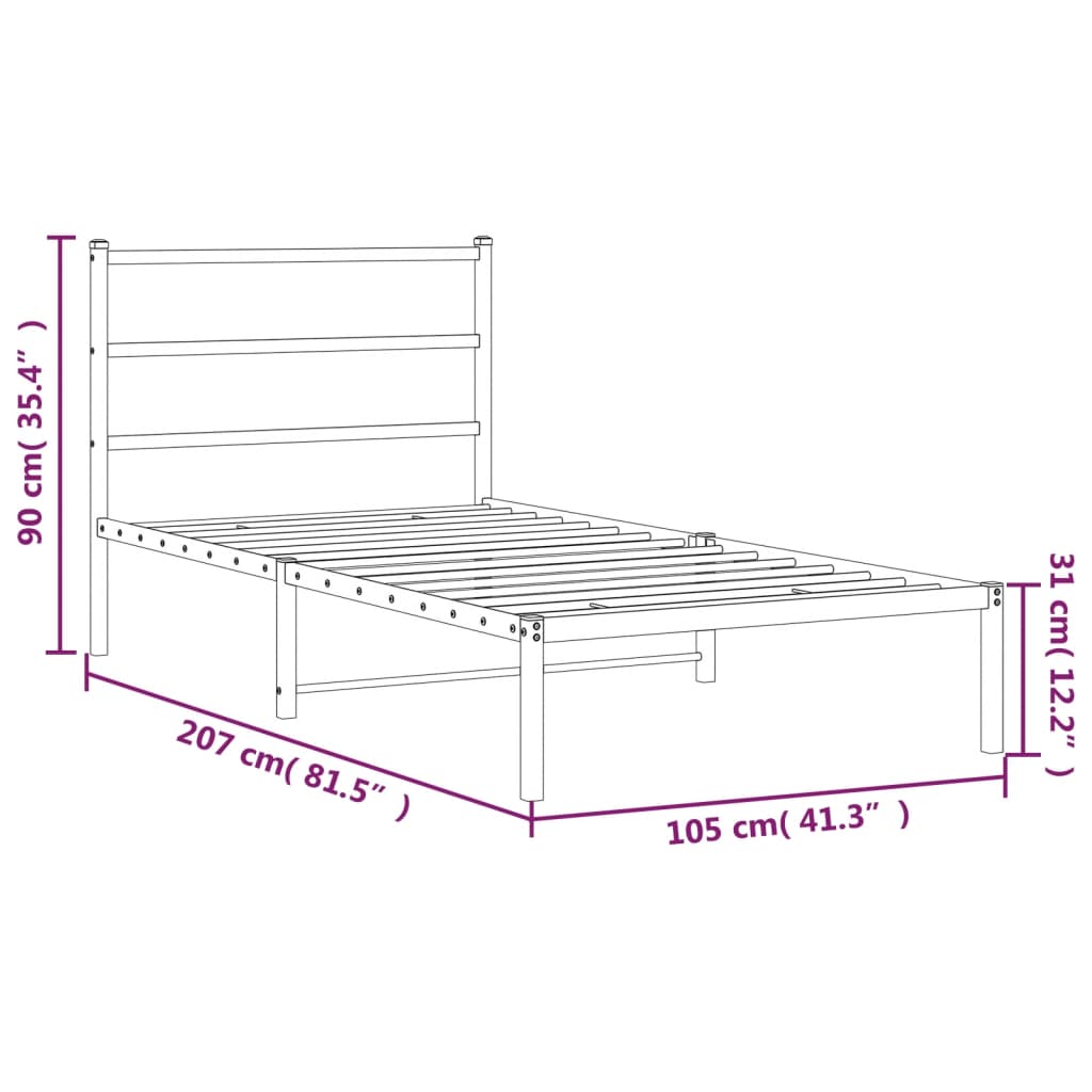 Black metal bed frame hardware with decorative post cap