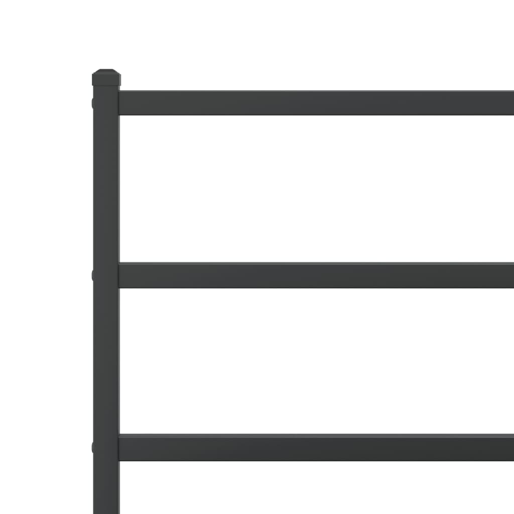 Dark gray metal twin bed frame with slatted support