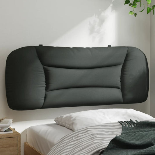 Dark gray upholstered headboard with tufted detailing