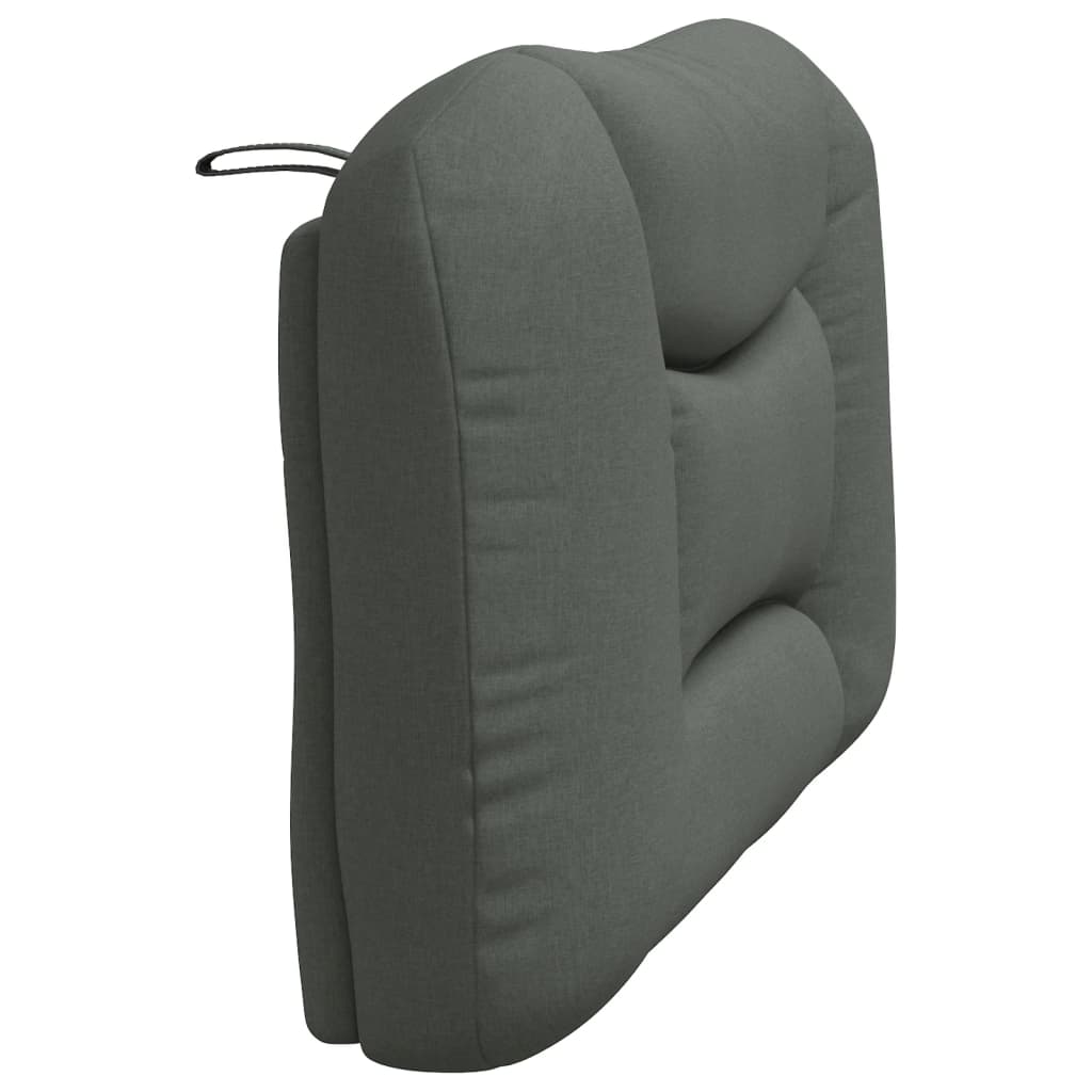 Dark grey fabric headrest with quilted detailing