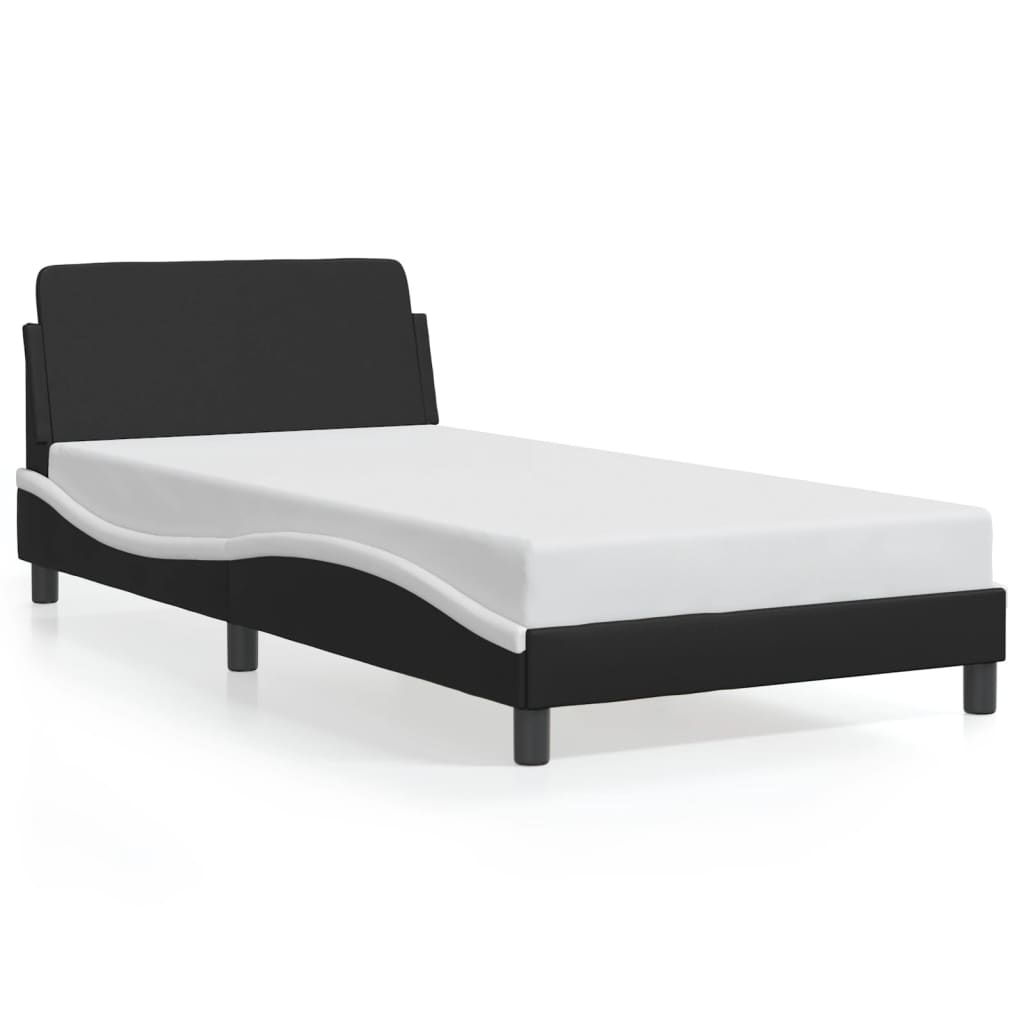 Drawn outline of a twin bed frame with dimensions labeled