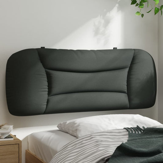 Dark grey upholstered headboard with quilted detailing