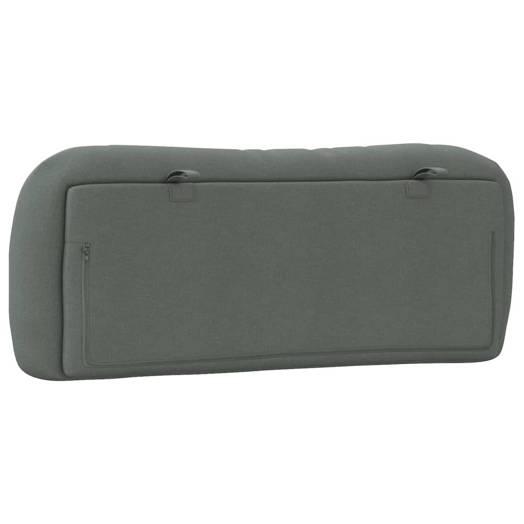 Tufted charcoal gray seat cushion with attached ties
