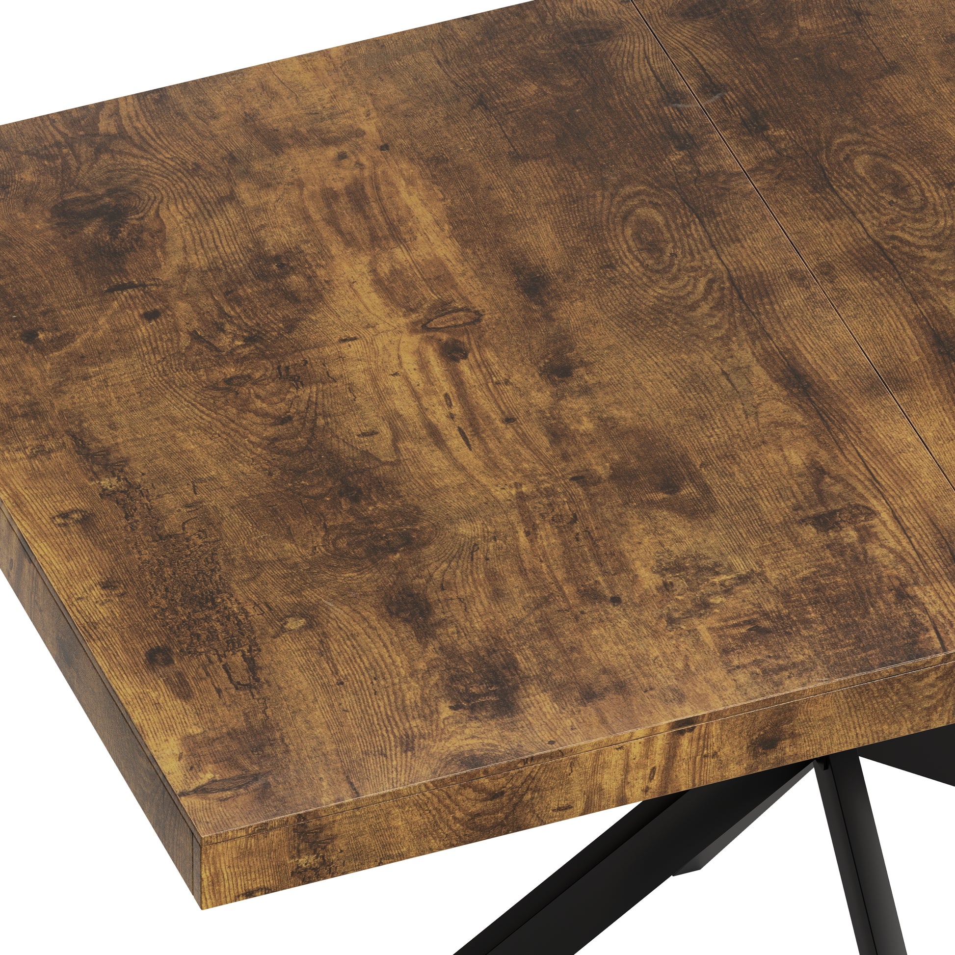 Rustic brown wood grain top for a dining table
