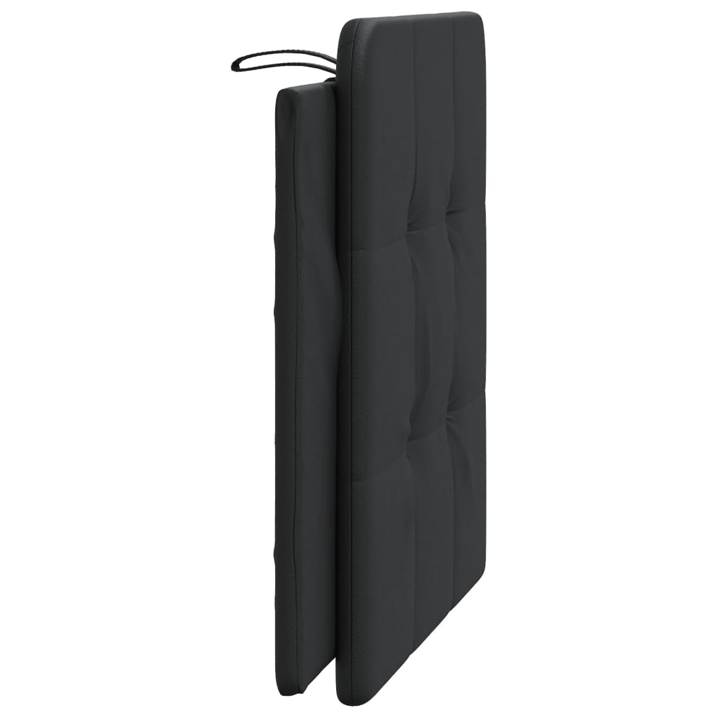 Black tufted leather headboard with squared edges