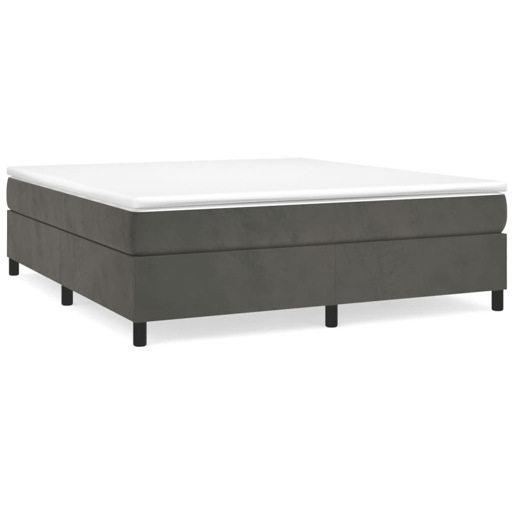 White platform bed frame with slatted surface and visible dimensions