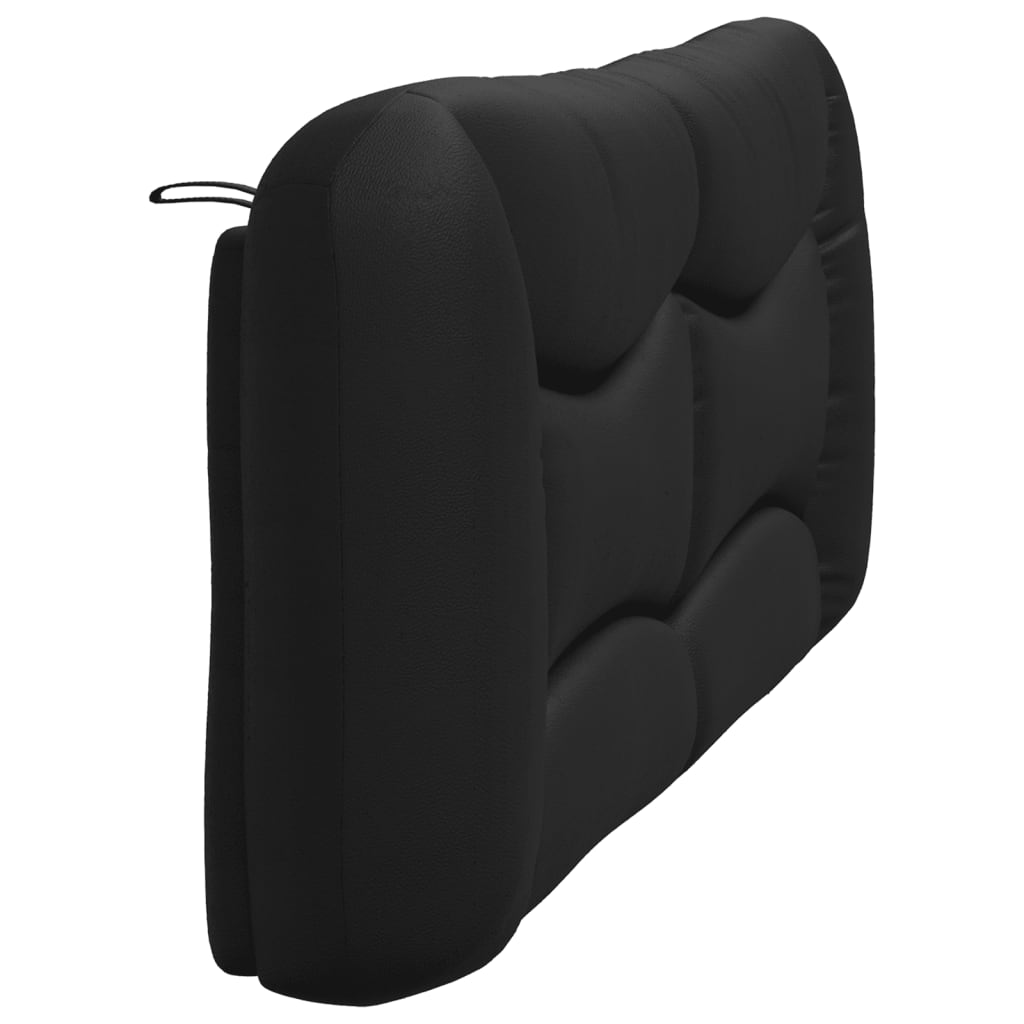 Black tufted faux leather headboard