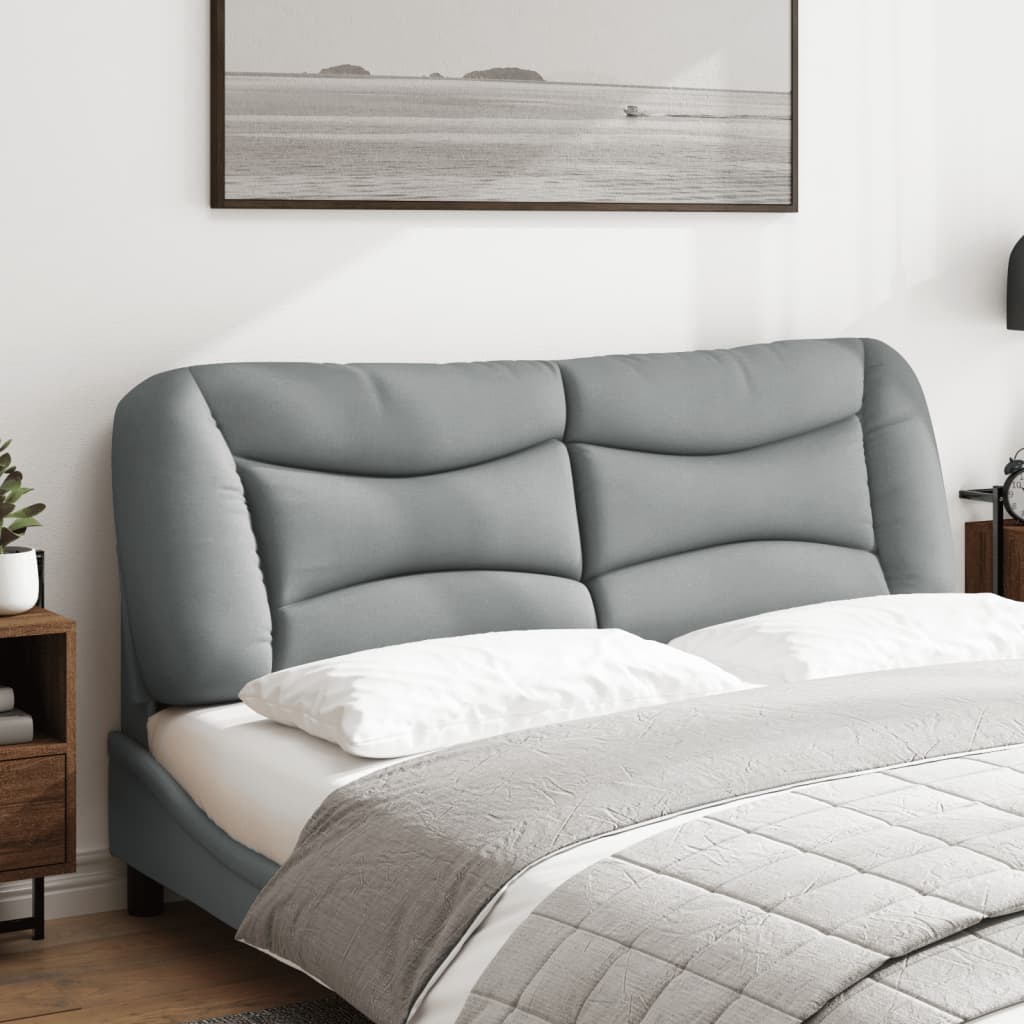 Gray tufted bench cushion with plush fabric