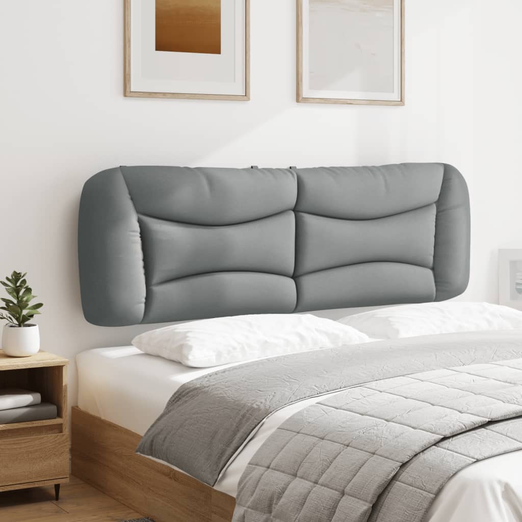 Modern gray upholstered headboard with tufted panel design