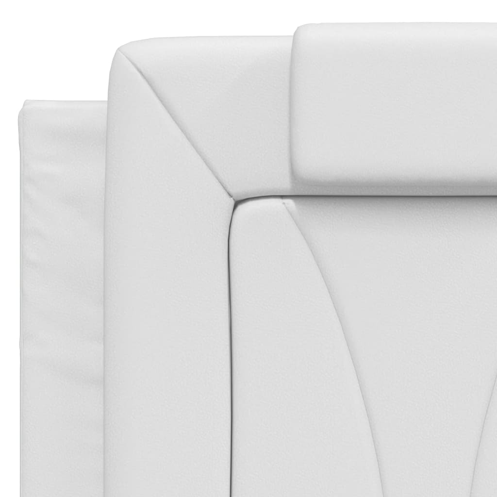 White fabric cot bumper with attached straps