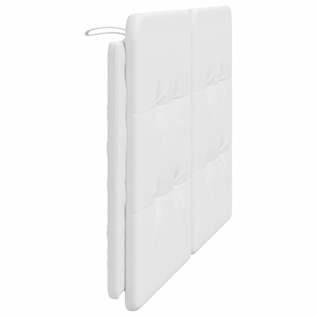 Two white faux leather tufted headboard sections