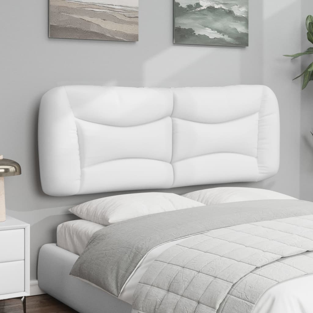 White tufted sofa cushion with curved design