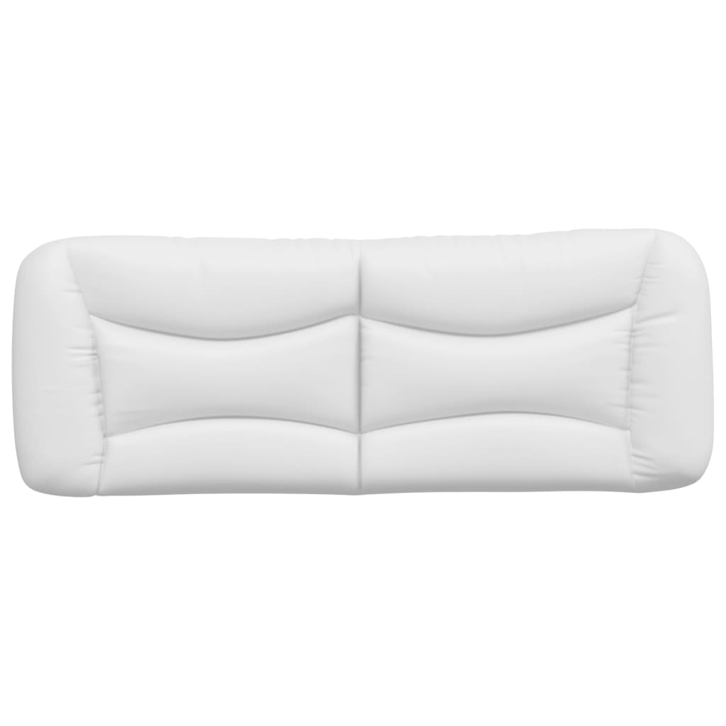 White upholstered king size bed frame with curved headboard