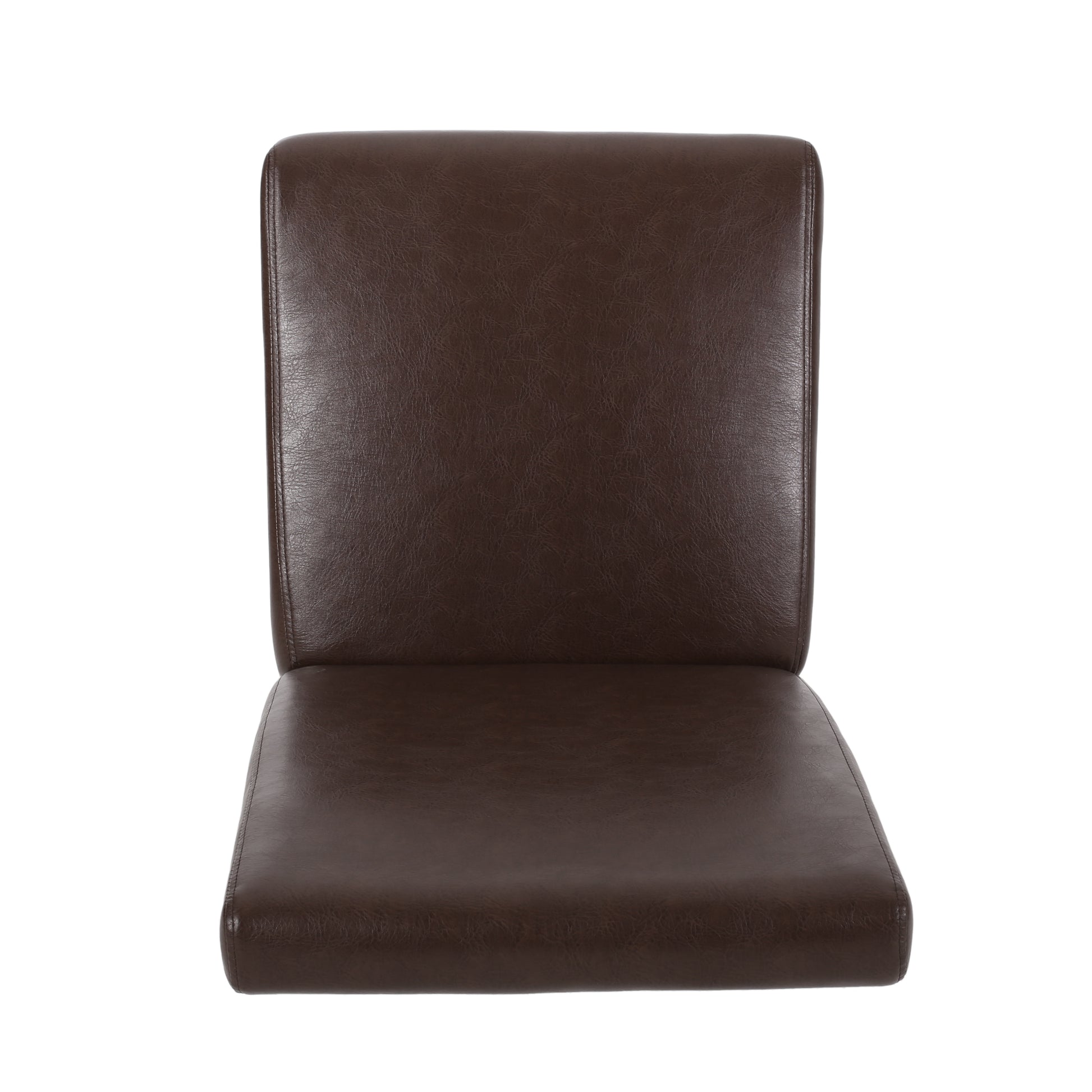 Dark brown faux leather dining chair