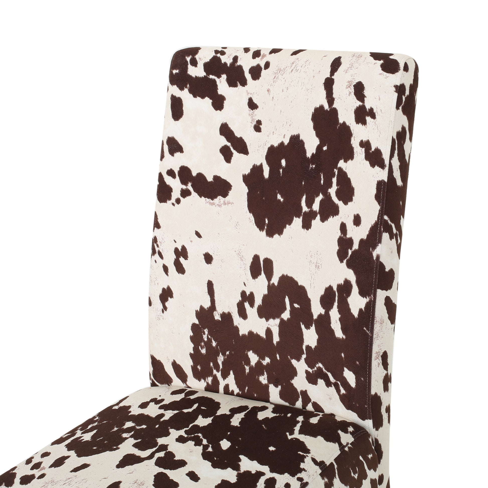 Cowhide accent chair with brown and white pattern