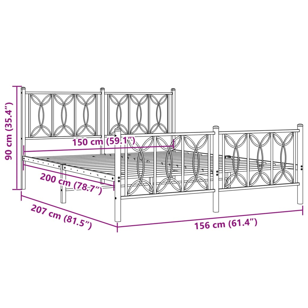 Black metal railing section with decorative leaflike scrollwork