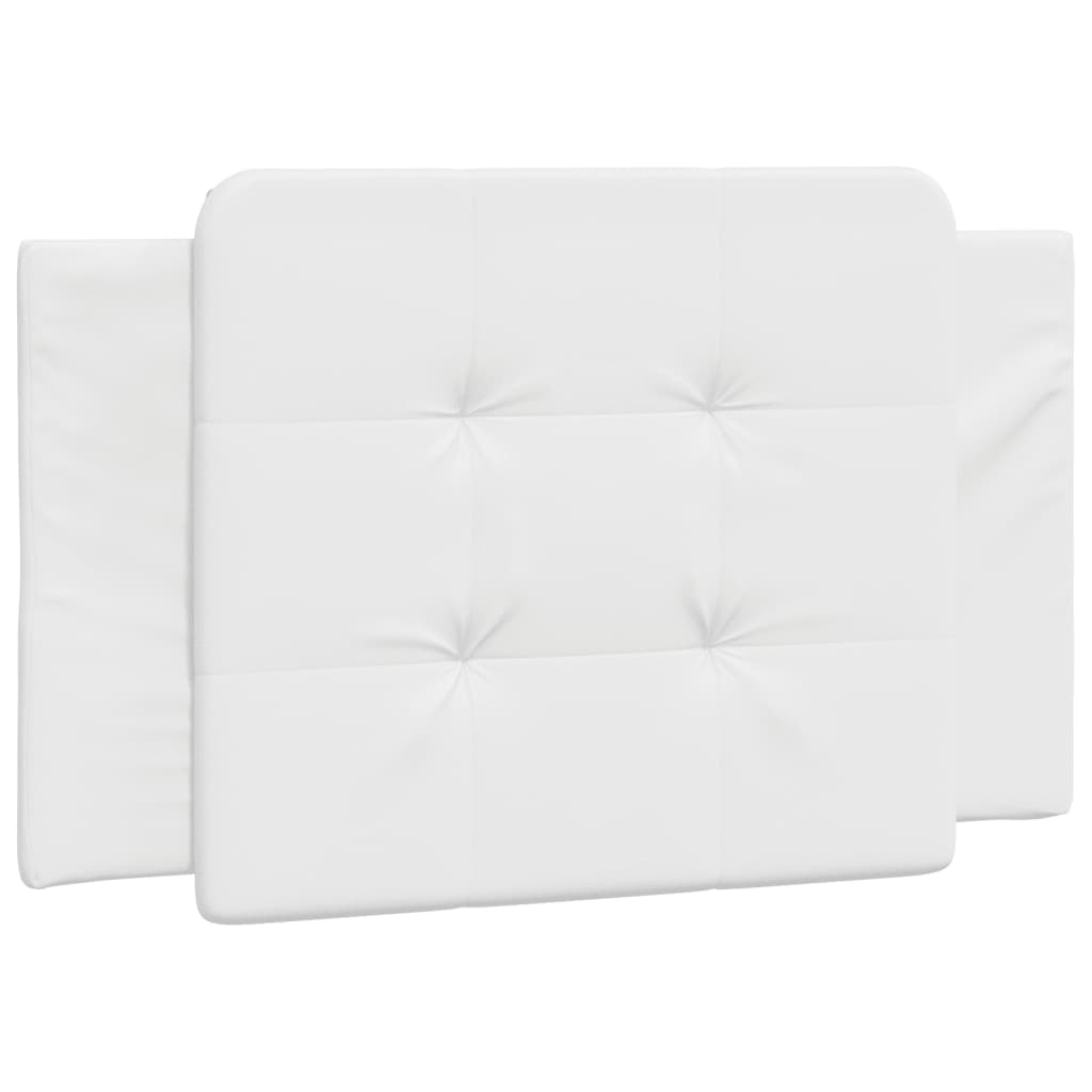 White upholstered single bed frame with wooden slats and black legs