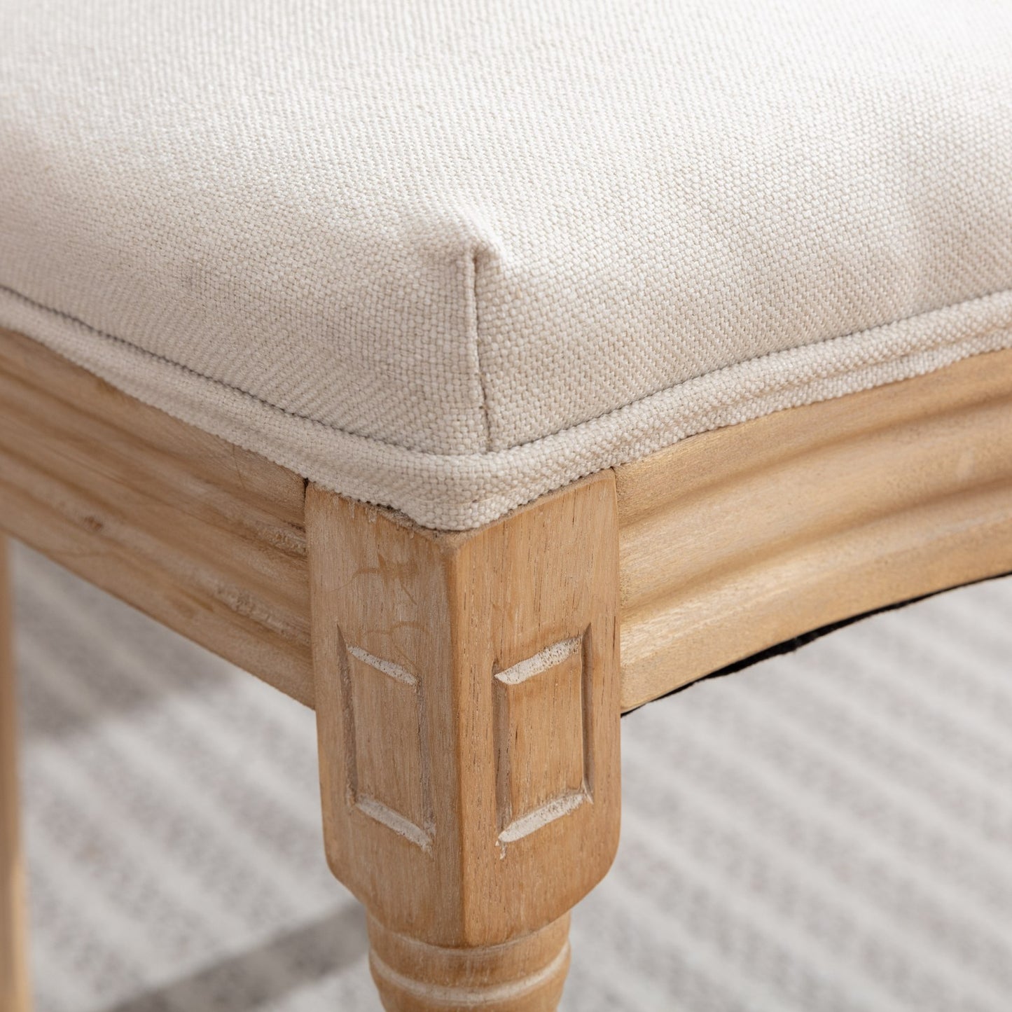 Cream upholstered dining chair