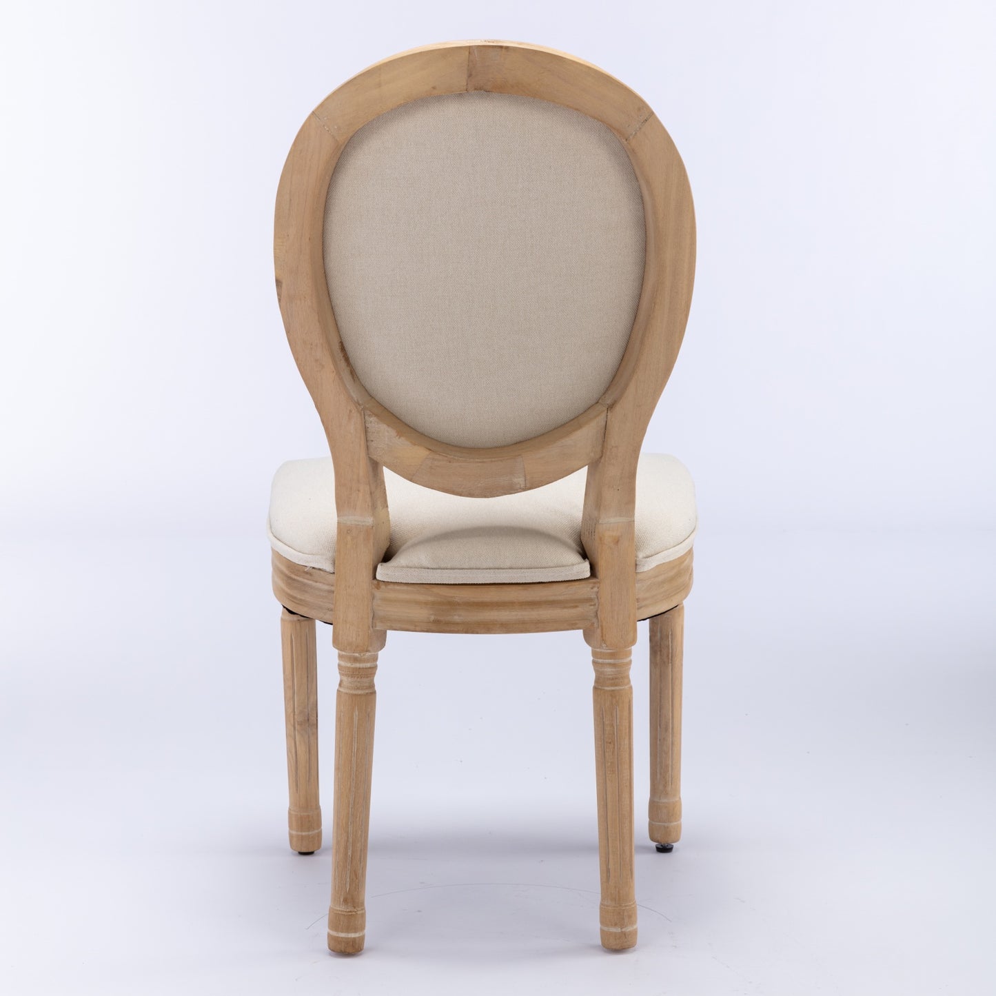 Wooden upholstered dining chair with oval back