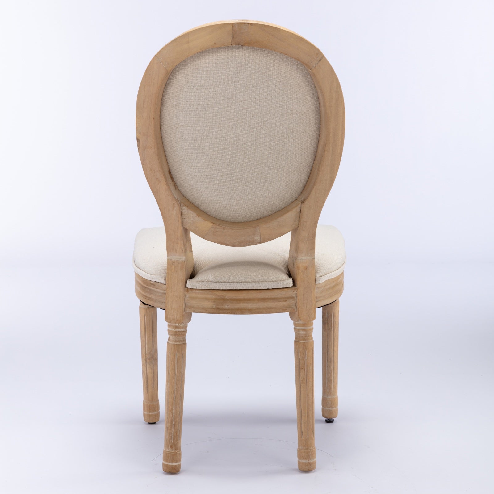 Wooden upholstered dining chair with oval back