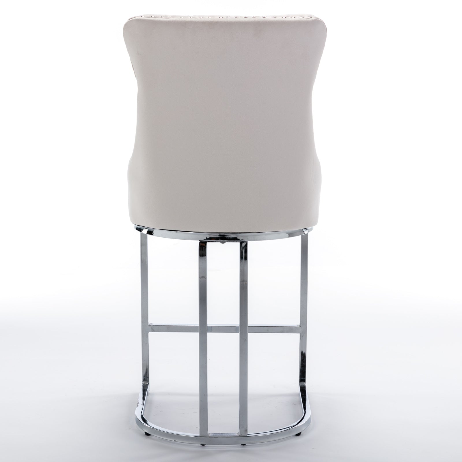 Cream upholstered bar stool with chrome base