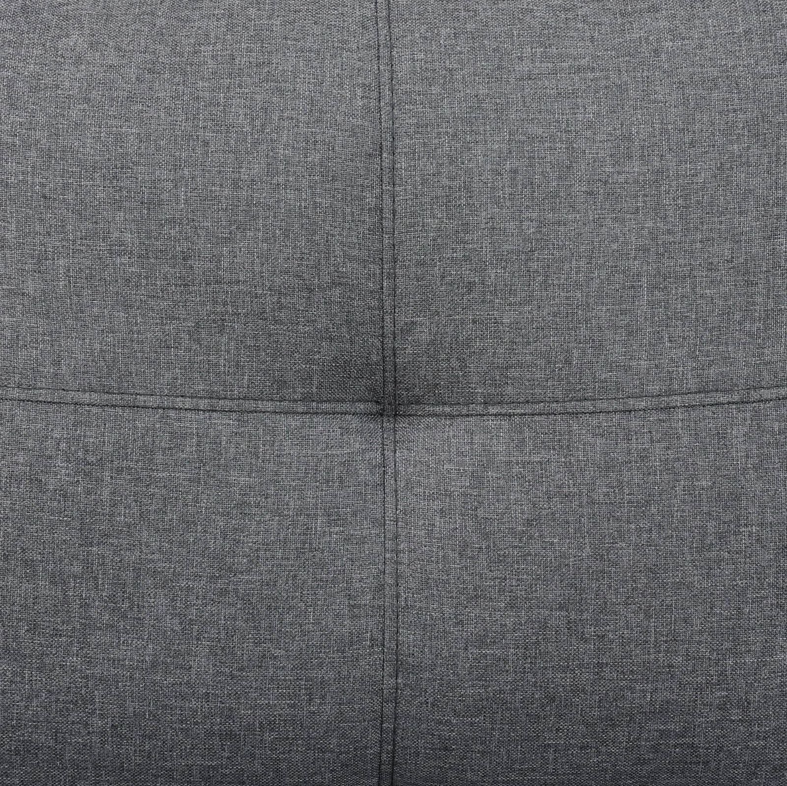 Grey tufted fabric sofa upholstery detail stitching modern