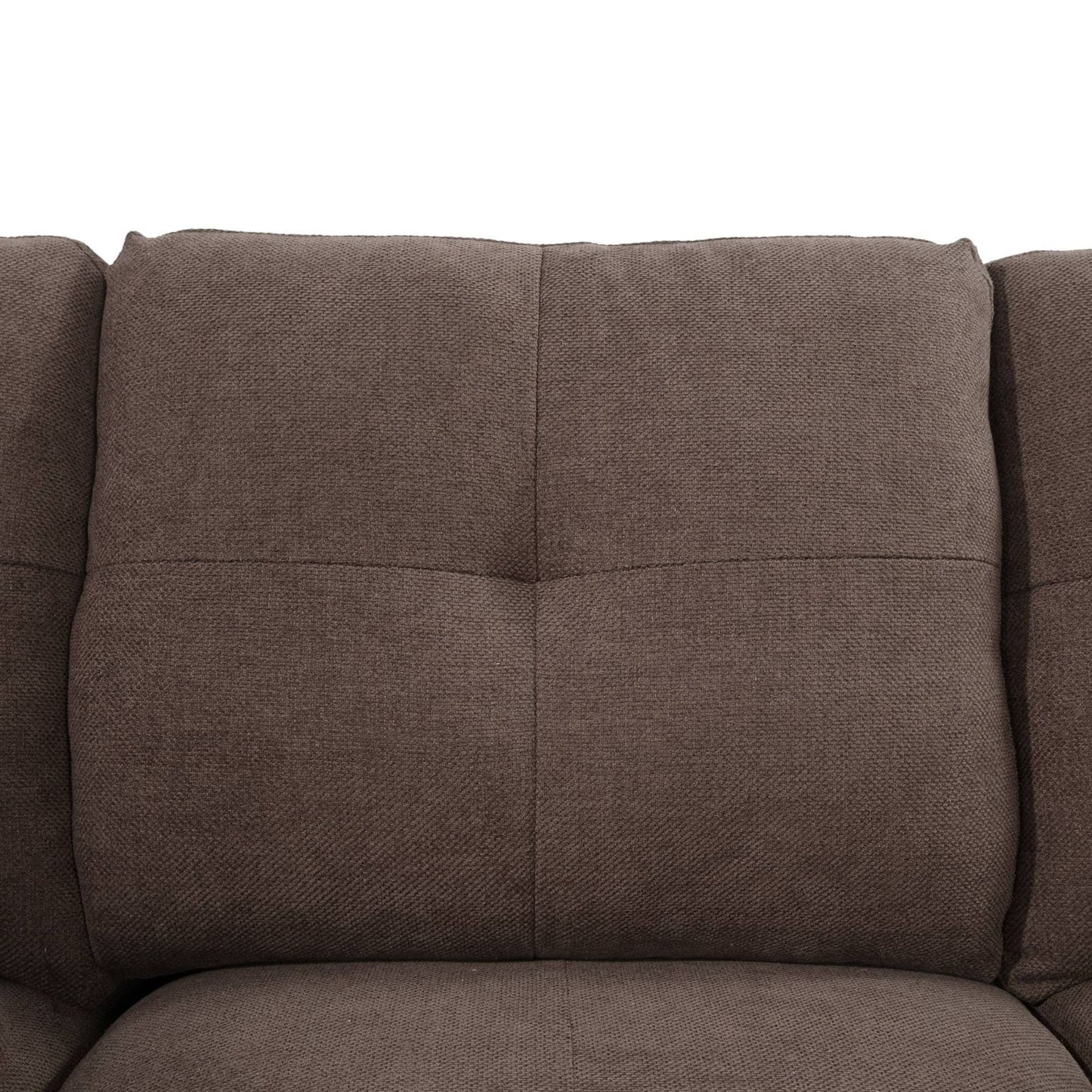 Brown tufted sofa couch cushion with soft fabric texture for living room seating