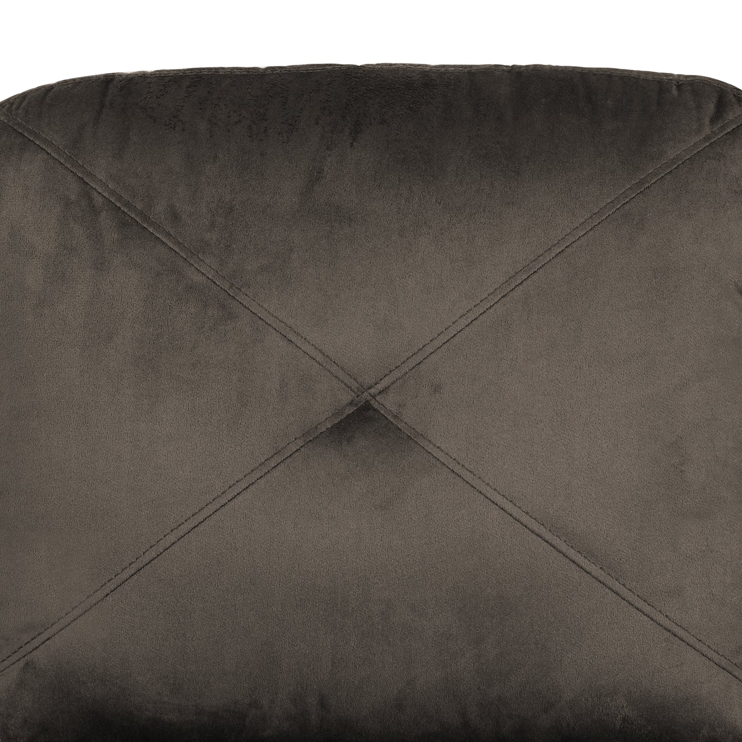 Brown velvet chair back with diamond tufting