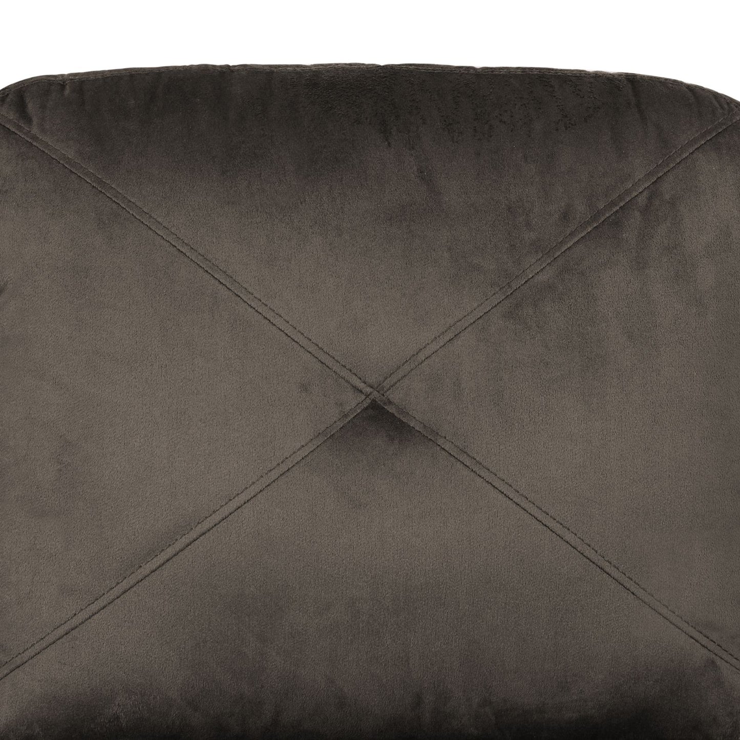 Dark grey velvet upholstery with diamond stitching pattern for a chair