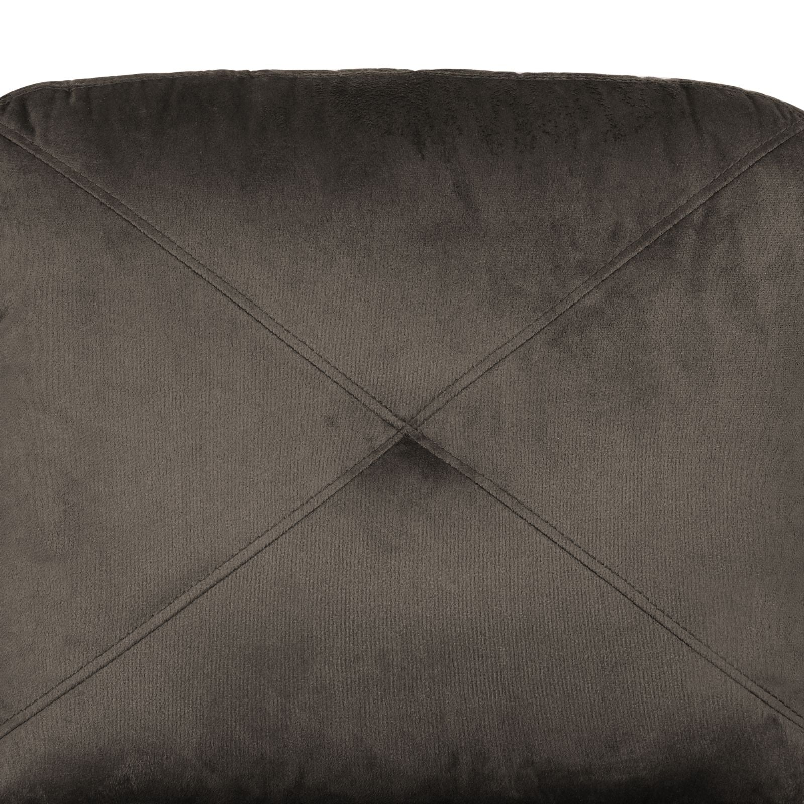 Dark grey velvet upholstery with diamond stitching pattern for a chair