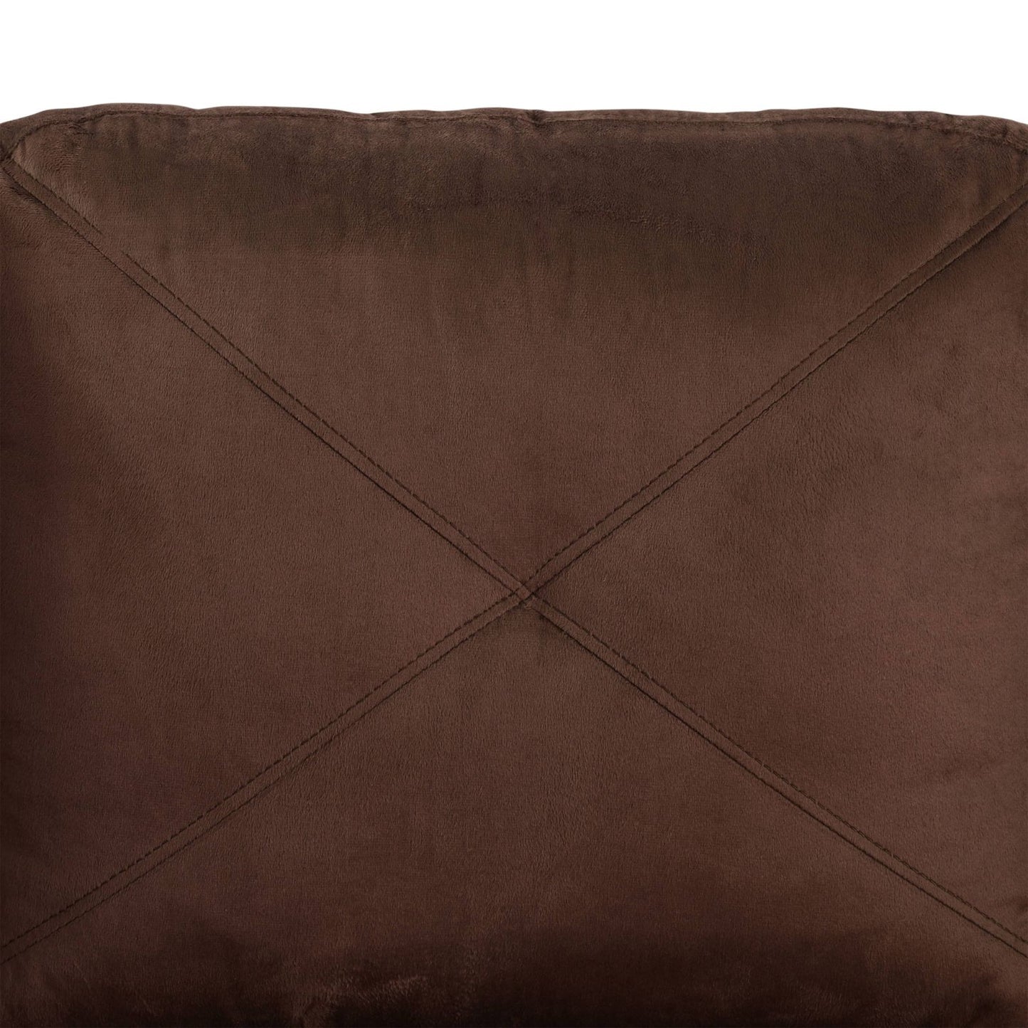 Brown velvet ottoman with diamond tufting detail
