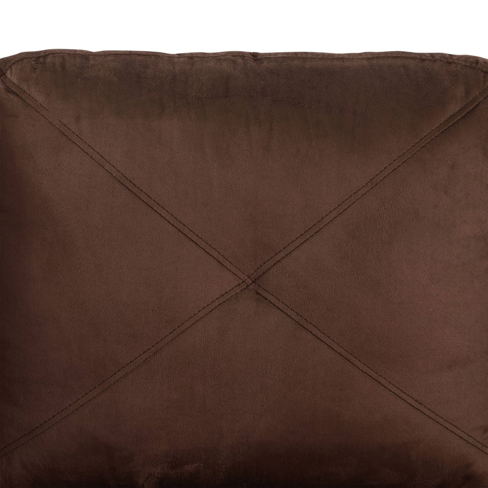 Brown velvet ottoman with diamond tufting detail
