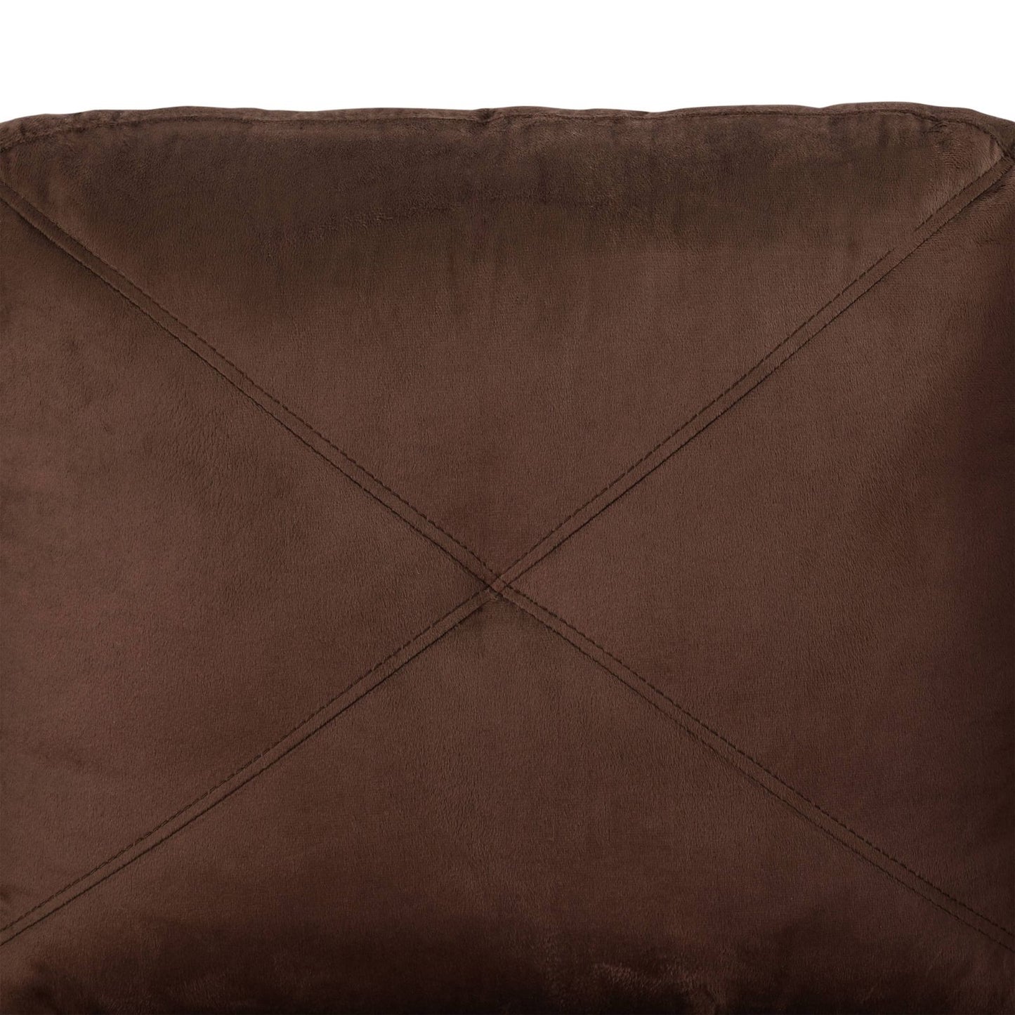 Brown faux leather accent pillow with diamond stitching