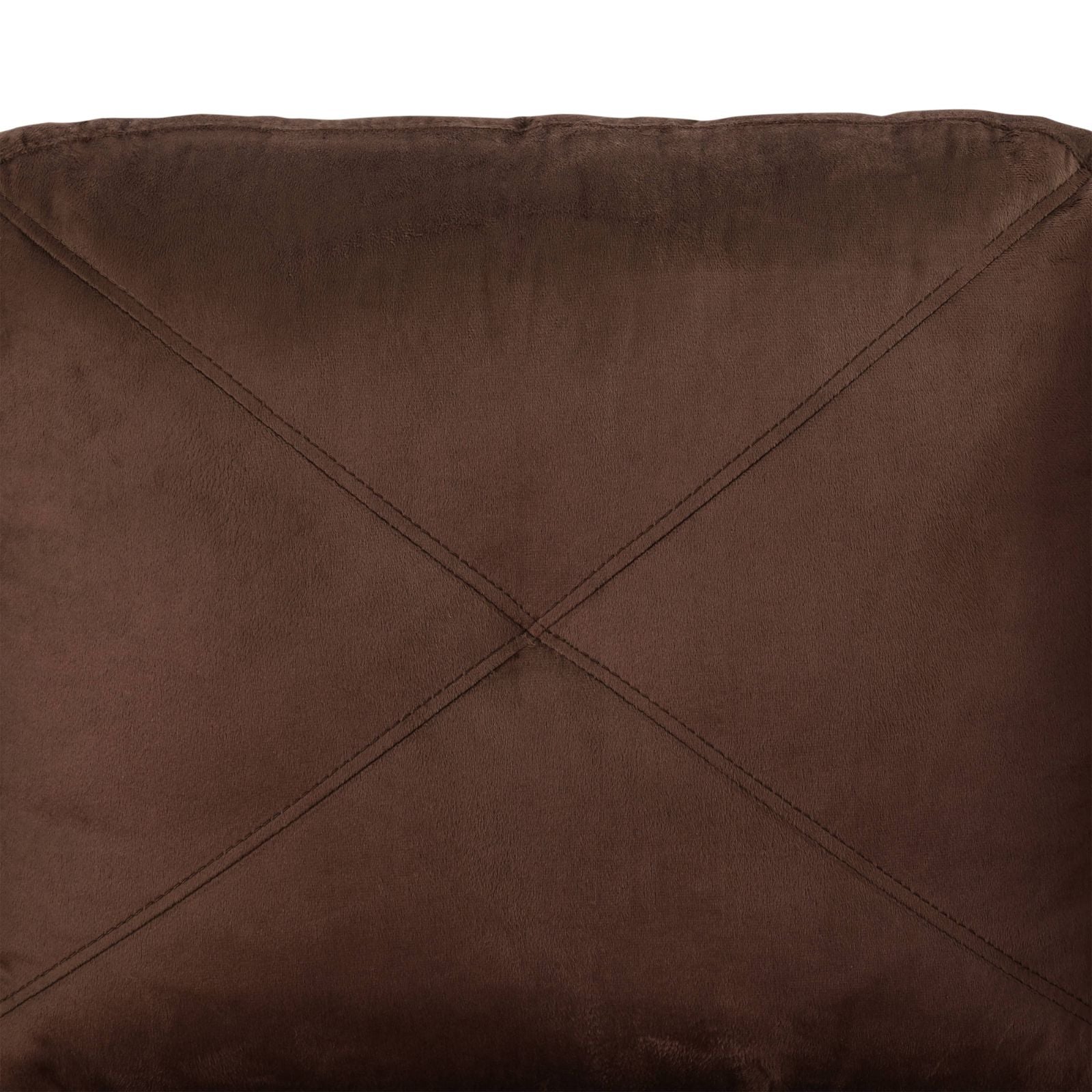 Brown faux leather accent pillow with diamond stitching